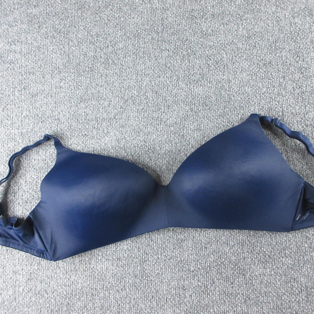 PINK Wear Everywhere Bra Womens 38DD Blue Wireless Lightly Lined Seamless Tee
